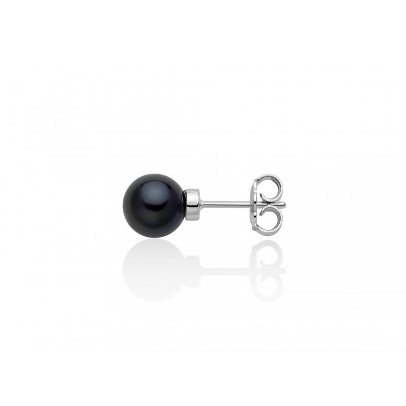 Orecchino In Argento Con Perla Nera