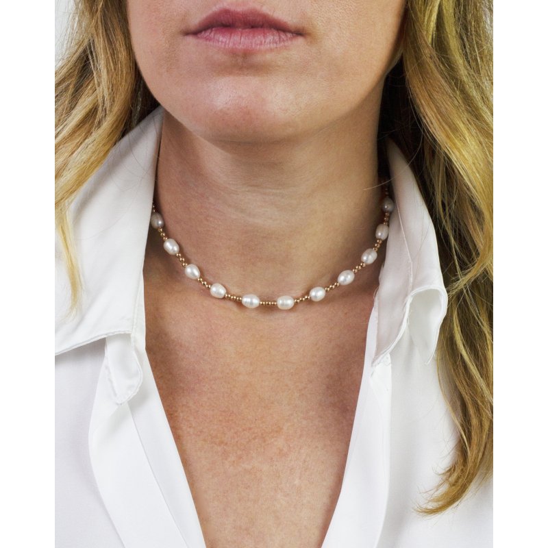 Collana Perle Filo Rigido