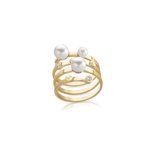 Laura Pjewels - Anello Spirale - Perle E Zirconi