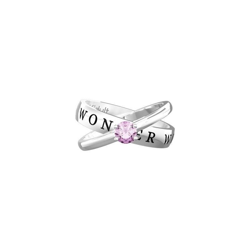 Kidult - Anello In Acciaio 316L - Zirconi Rosa