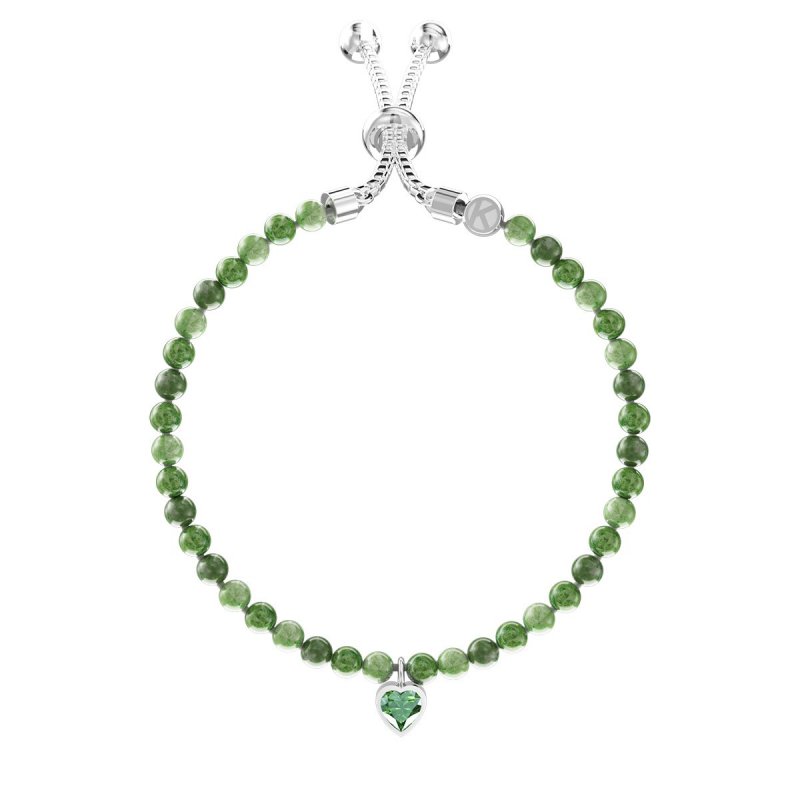 Kidult - Bracciale In Acciaio 316L - Diaspro - Cristalli