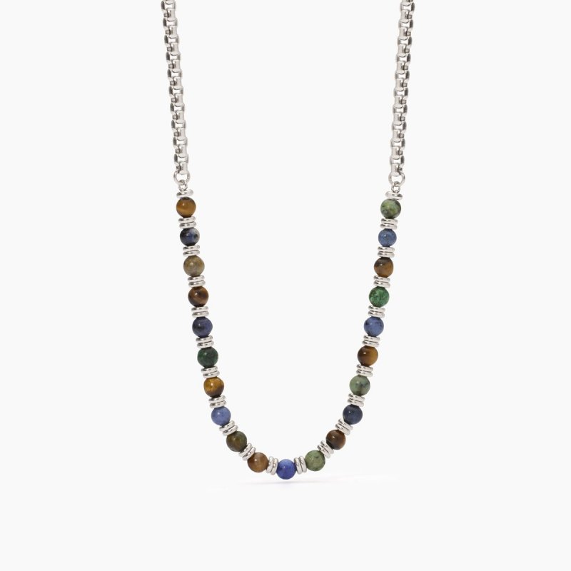 Collana In Acciaio 316L Pietre