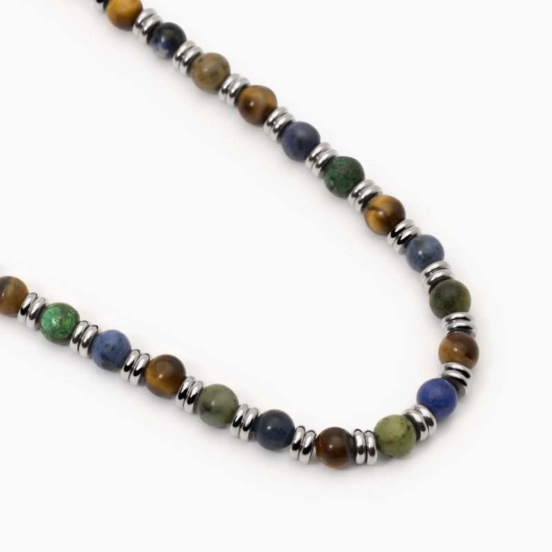 Collana In Acciaio 316L Pietre