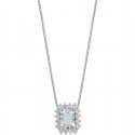 Collana Diamante, Acquamarina Gioiello Comete Azzurra Prestige Caratura Maggiore Di 1Ct Glq 309