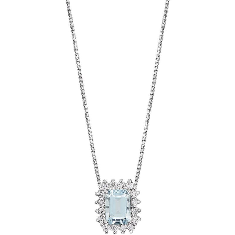 Collana Diamante, Acquamarina Gioiello Comete Azzurra Prestige Caratura Maggiore Di 1Ct Glq 309