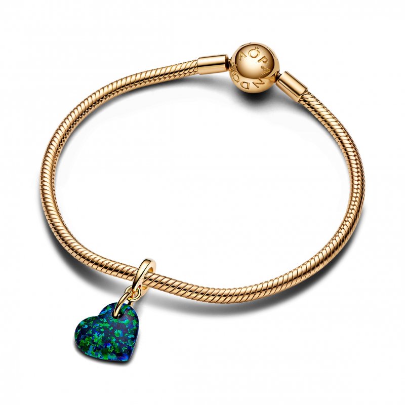 Pendente Cuore Opale Verde E Blu