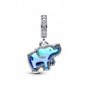 Pendente Elefante Vetro Di Murano Blu