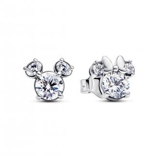 Disney, Orecchini Scintillanti Mickey Mouse E Minnie Mouse