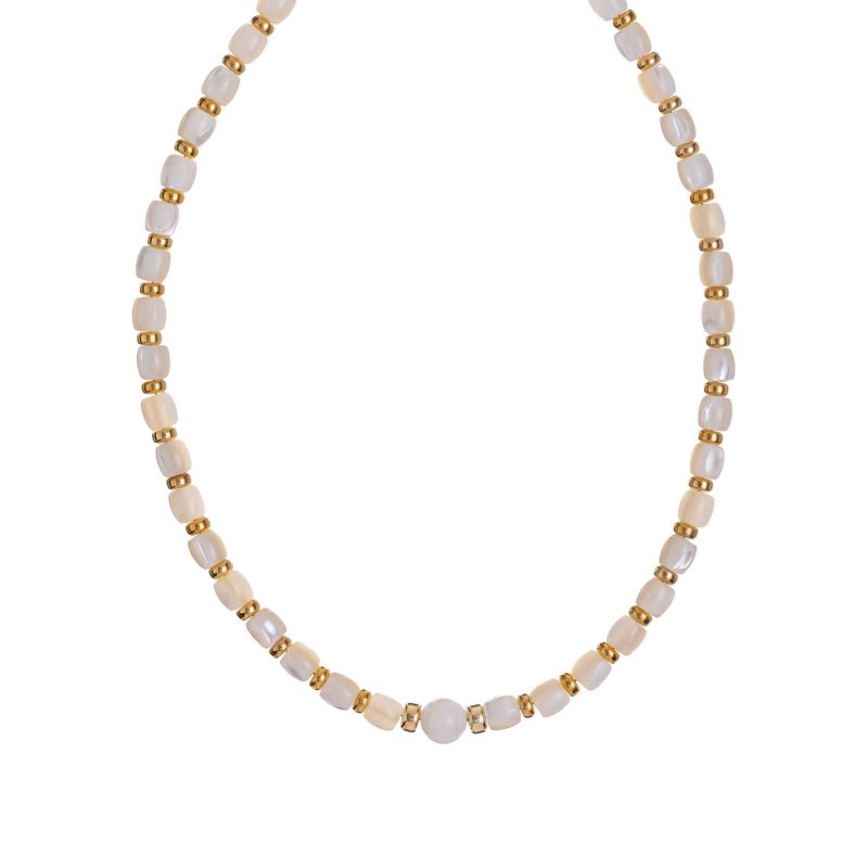 Alisia - Collana In Argento 925 - Madreperle - Rondelle Bold