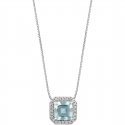 Collana Diamante, Acquamarina Gioiello Comete Azzurra Prestige Caratura Maggiore Di 1Ct Glq 312