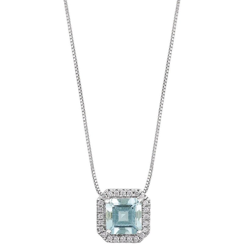 Collana Diamante, Acquamarina Gioiello Comete Azzurra Prestige Caratura Maggiore Di 1Ct Glq 312