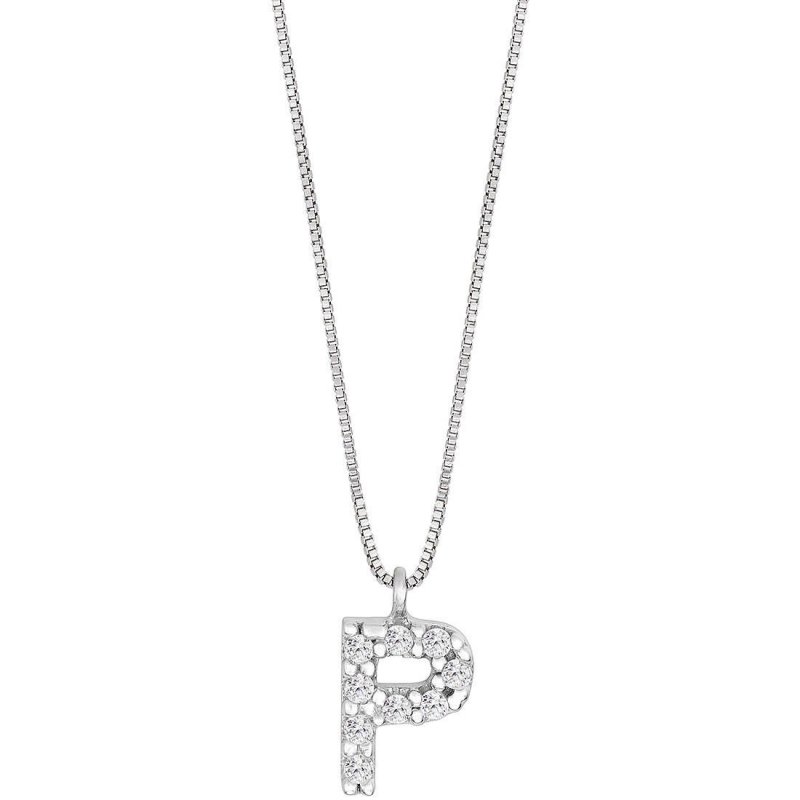 Ambrosia Gioielli - Collana Lettera P - Oro Bianco