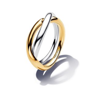 Anello Fascia Intrecciata Bicolore