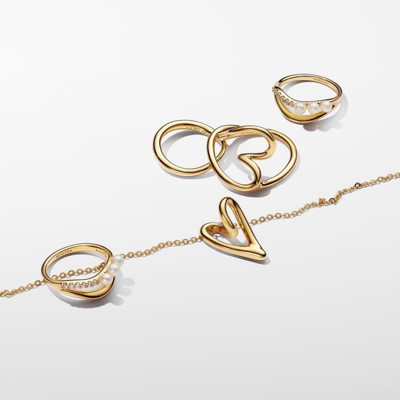 Anello Cuore Linea Sinuosa