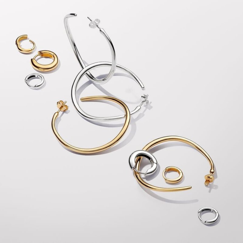 Orecchini Cerchi Aperti 42 mm Linea Sinuosa