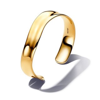 Bracciale Aperto Fascia Larga Linea Sinuosa