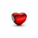 Charm Cuore Metallico Rosso