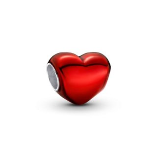 Charm Cuore Metallico Rosso
