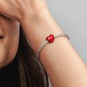 Charm Cuore Metallico Rosso