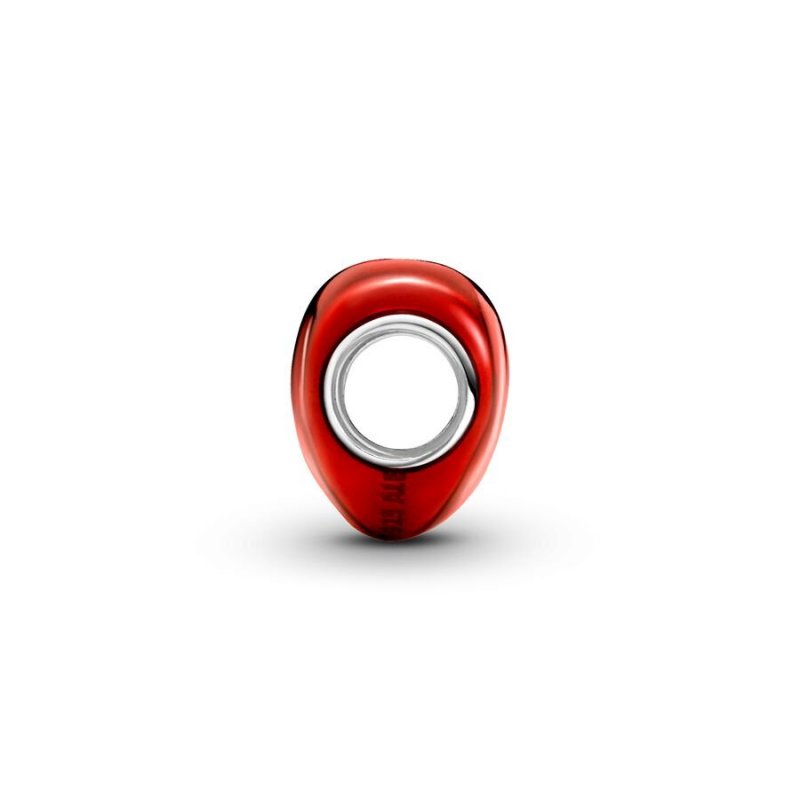 Charm Cuore Metallico Rosso