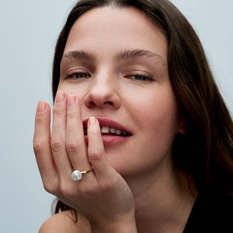 Anello Perla Barocca d’Acqua Dolce Coltivata