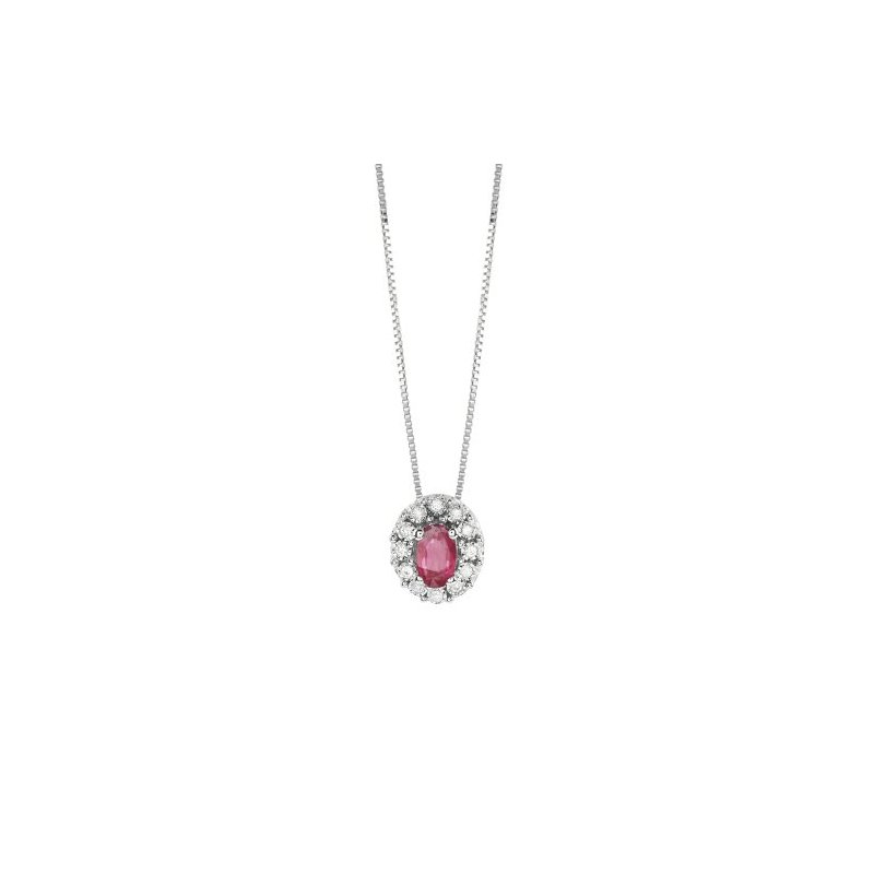 Bliss - Collana Regal - Oro Bianco - Rubino