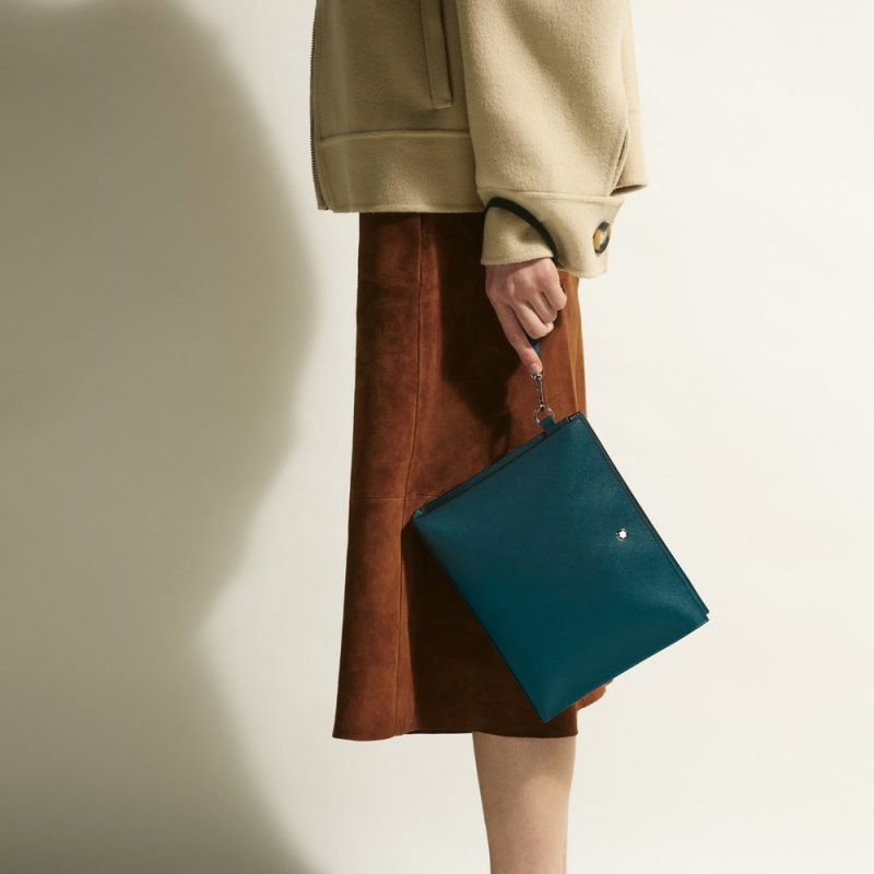 Montblanc - Pochette Sartorial - Pelle Blu Cipro