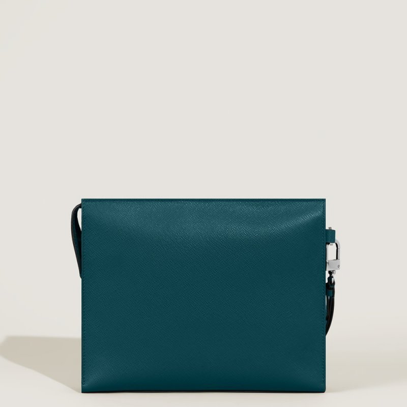 Montblanc - Pochette Sartorial - Pelle Blu Cipro