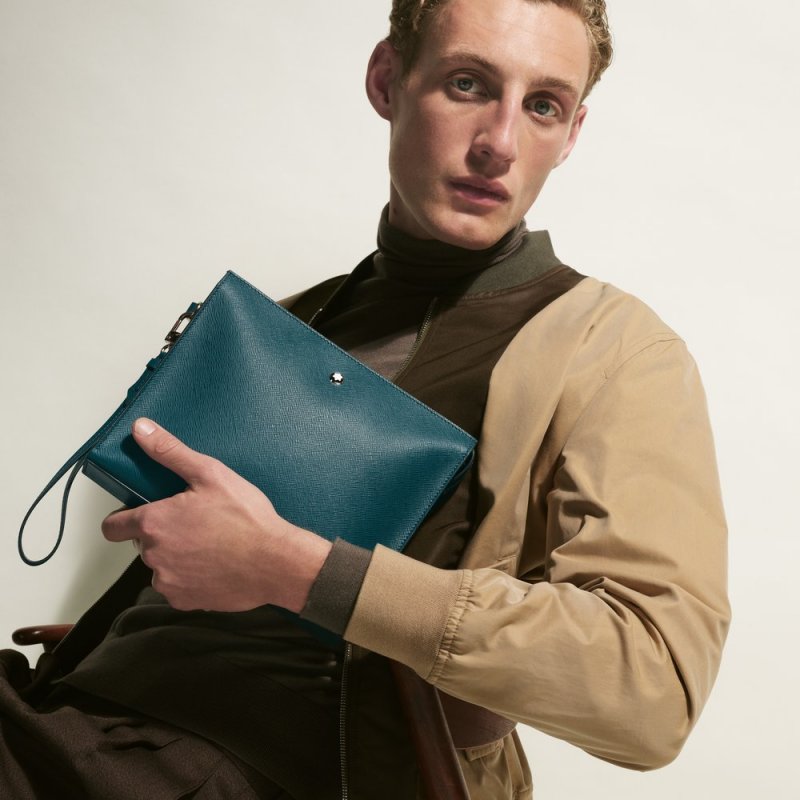 Montblanc - Pochette Sartorial - Pelle Blu Cipro
