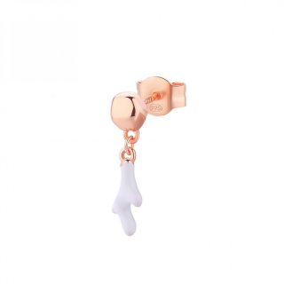 Rosato - Mono Orecchino Pendente - Corallo - Oro Rosa