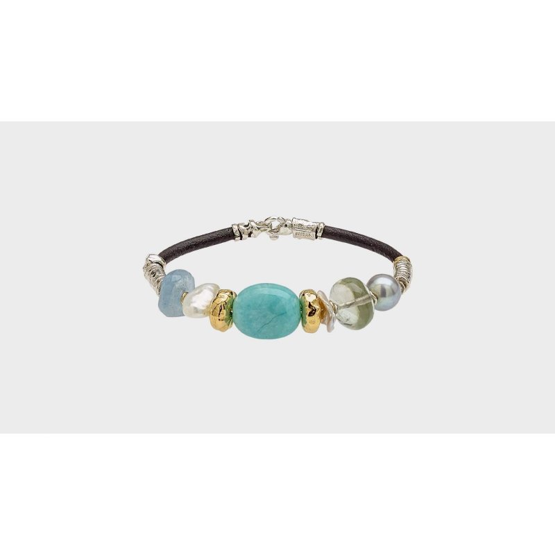 Misani - Bracciali In Cuoio 3 Mm - Oro - Argento