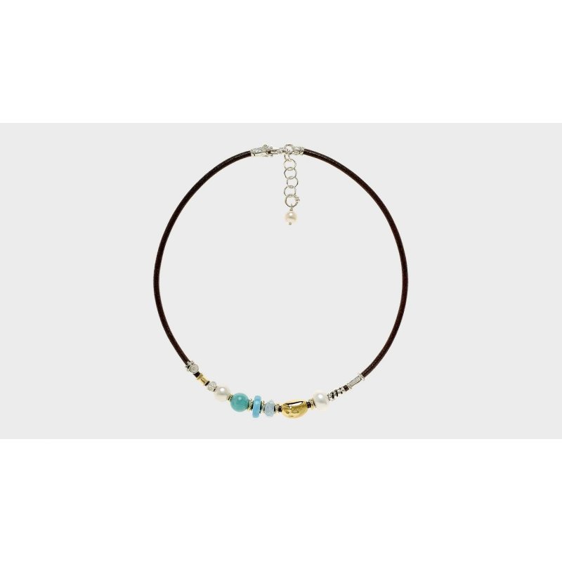 Misani - Collane In Cuoio 3 Mm - Oro - Argento