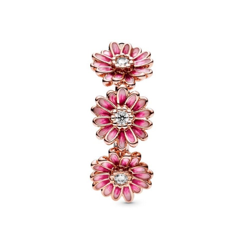 Anello Tris di Margherite Rosa