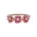 Anello Tris di Margherite Rosa