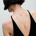 Collana Cerchio Linea Sinuosa con Perle d'Acqua Dolce Coltivate