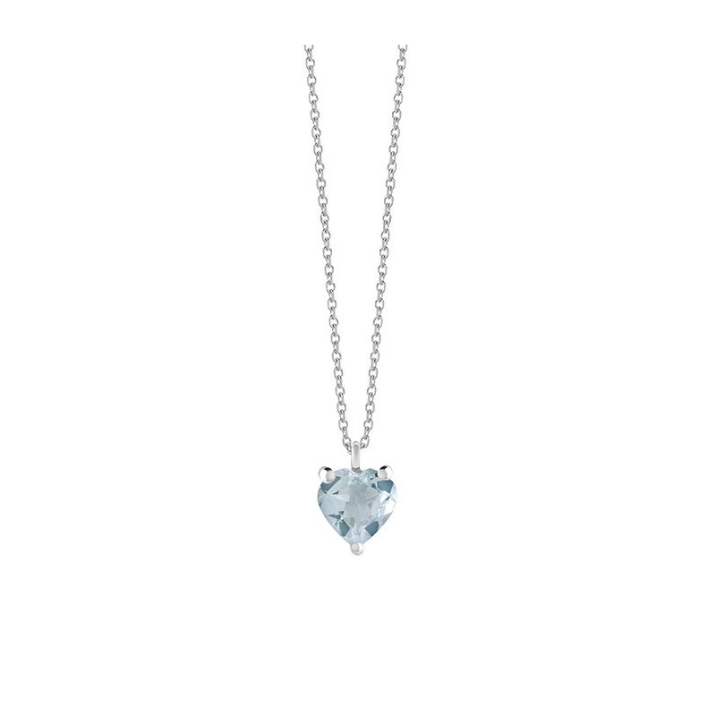 Collana Acquamarina Tg.Cuore Cm.42,00