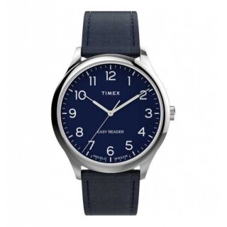 Timex - Orologio Uomo Easy Reader - Pelle Blu - 40 Mm