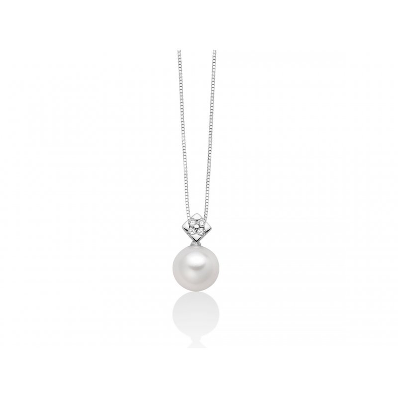 Miluna - Collier Oro, Perle E Diamante