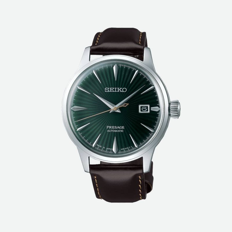 Seiko - Presage Cocktail - Automatico - Quadrante Verde - Pelle
