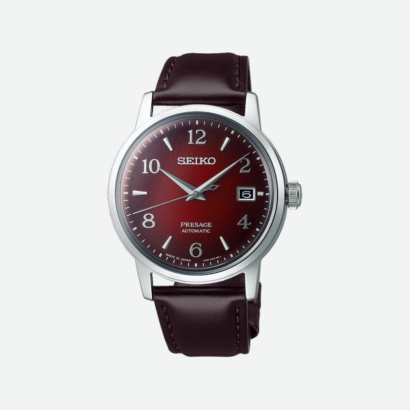 Seiko - Presage 3 Sfere - Automatico - Quadrante Rosso - Uomo