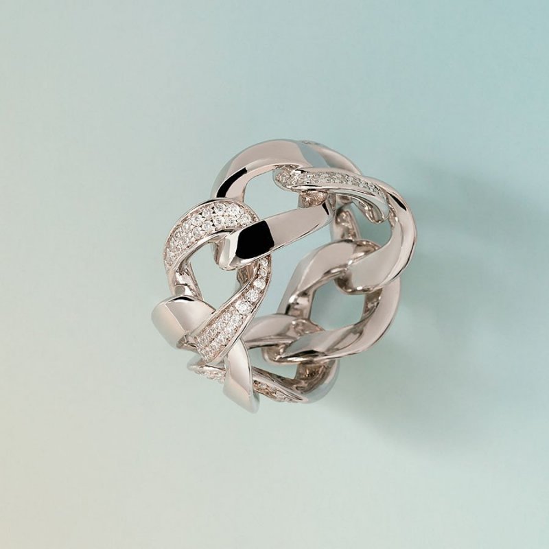 Rosato - Anello Groumette - Argento 925‰ - Zirconi