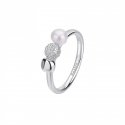 Rosato - Anello Argento 925‰ - Zirconi E Perla