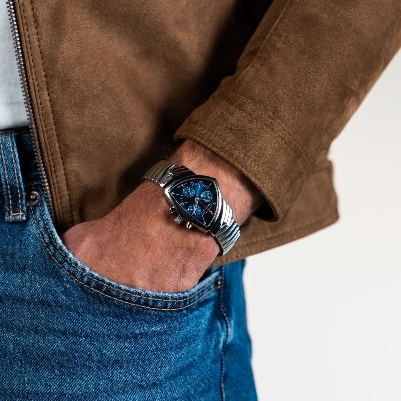Hamilton - Ventura Chrono Quartz - Acciaio - Blu