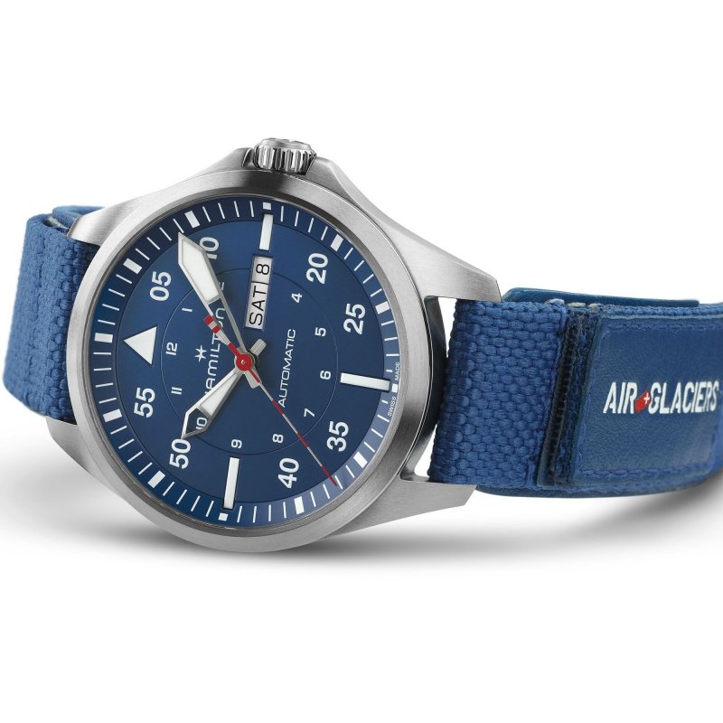 Hamilton - Khaki Aviation Pilot - Titanio - Blu