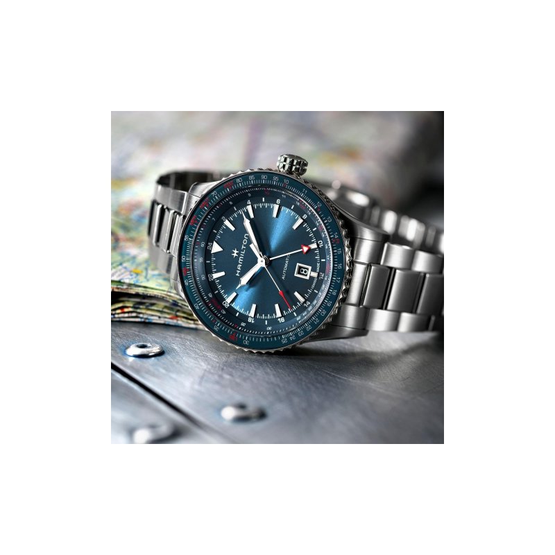 Hamilton - Khaki Aviation - Converter Auto Gmt - Acciaio