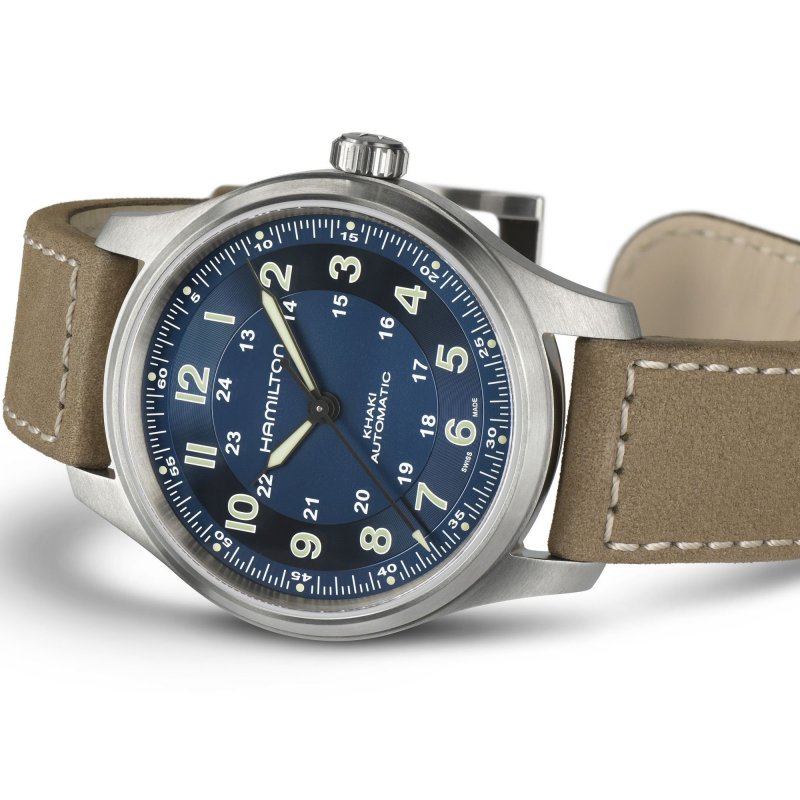 Hamilton - Khaki Field Titanium Auto - Titanio - Blu