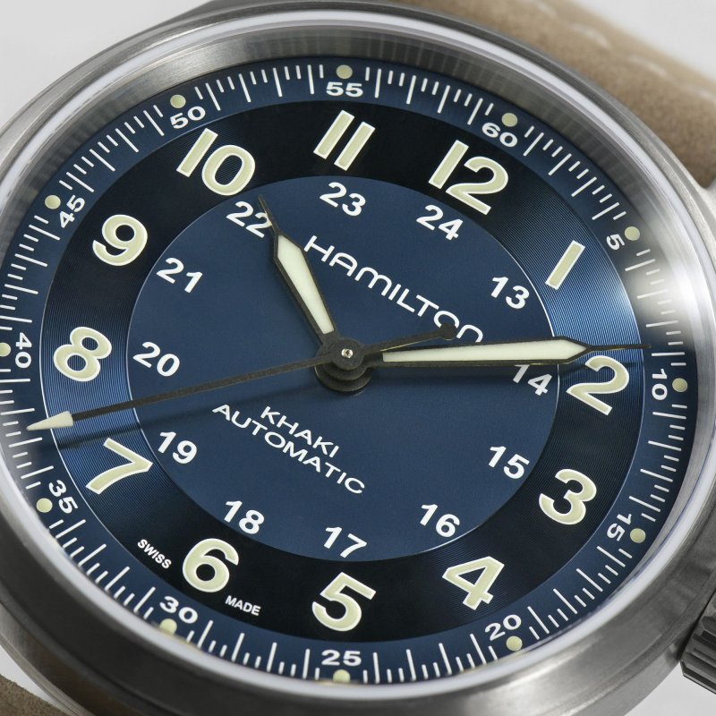 Hamilton - Khaki Field Titanium Auto - Titanio - Blu
