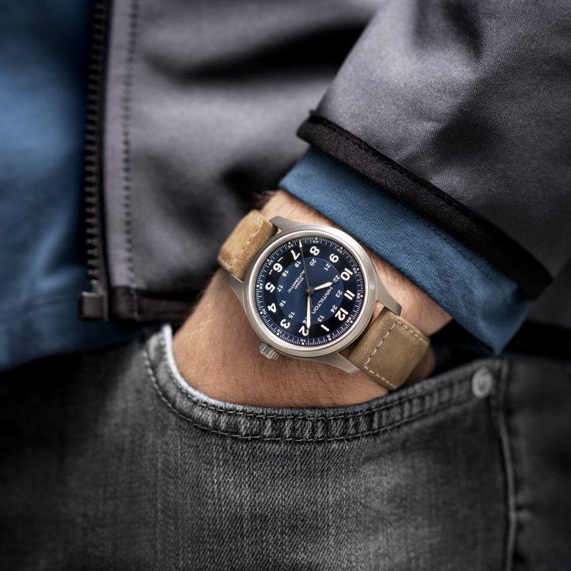 Hamilton - Khaki Field Titanium Auto - Titanio - Blu