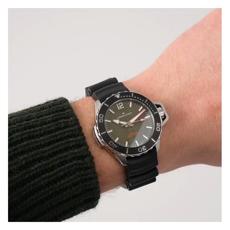 Hamilton - Khaki Navy Frogman Auto - Acciaio - Verde