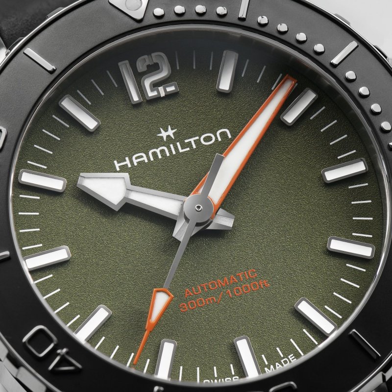 Hamilton - Khaki Navy Frogman Auto - Acciaio - Verde